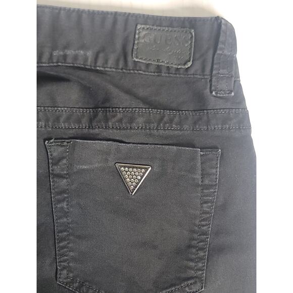 Guess Jeans SZ 26 Black Y2K Low Rise Daredevil Bootcut Stretch Distressed Pants - Picture 13 of 13